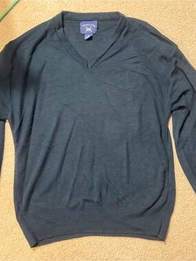 Harbor Bay Men's Navy V-Neck Knit Sweater